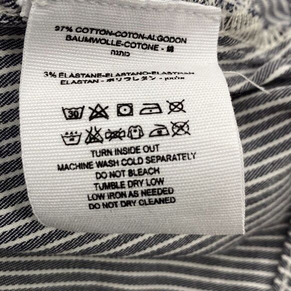 Free People Skinny Railroad Stripe Pants High-Rise‎ Stretch Cotton Blend Size 26 - Picture 11 of 12